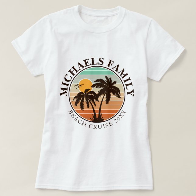 Familjeåterförening Sommarsolset Beach Handflatan  T Shirt (Design framsida)