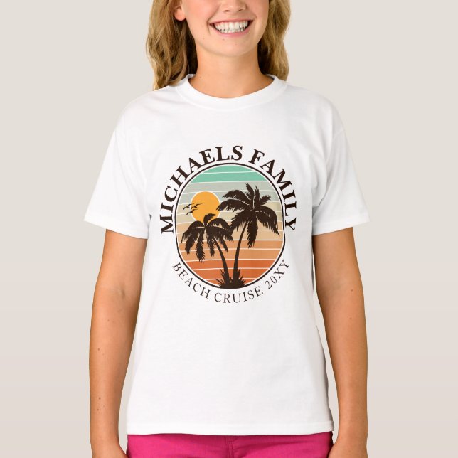 Familjeåterförening Sommarsolset Beach Handflatan  T Shirt (Framsida)