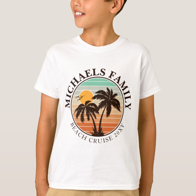 Familjeåterförening Sommarsolset Beach Handflatan  T Shirt (Framsida)