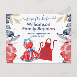 Familjeåterförening Spara datum BBQ-färgat QR-kod Meddelande Vykort