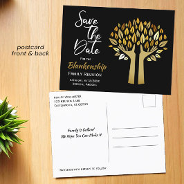Familjeåterförening Spara datum Händer Up Träd Löv Meddelande Vykort