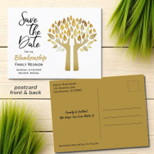 Familjeåterförening Spara datum Händer Up Träd Löv