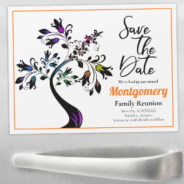 Familjeåterförening Spara datum Multifärgad Träd A