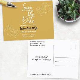 Familjeåterförening Spara datumlänkade vita hörn Meddelande Vykort