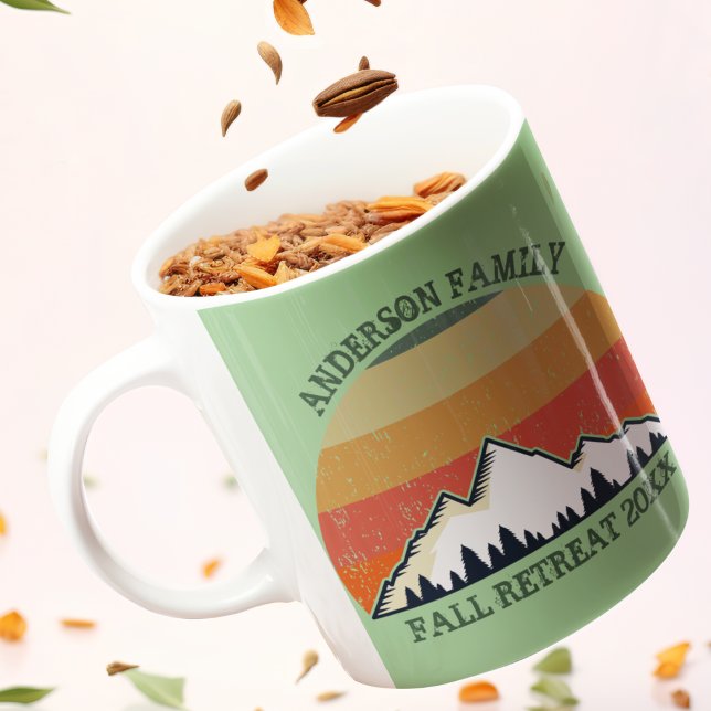 Familjeåterförening Sunset Mountain Bevackra Grönt Kaffemugg (Skapare uppladdad)