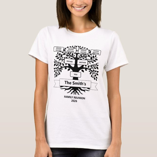 Familjeåterförening T-Shirt med Anpassningsbar Fam (Framsida)