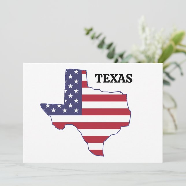 Familjeåterförening 🎉 Texas-staten Karta USA flag Inbjudningar (Stående Fram)