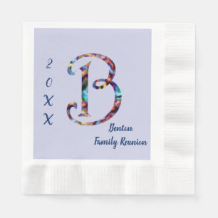 Familjeåterförening Tie-dye Brev B Monogram Gather Pappersservett