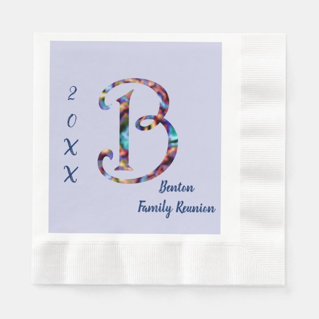 Familjeåterförening Tie-dye Brev B Monogram Gather Pappersservett (Framsidan)