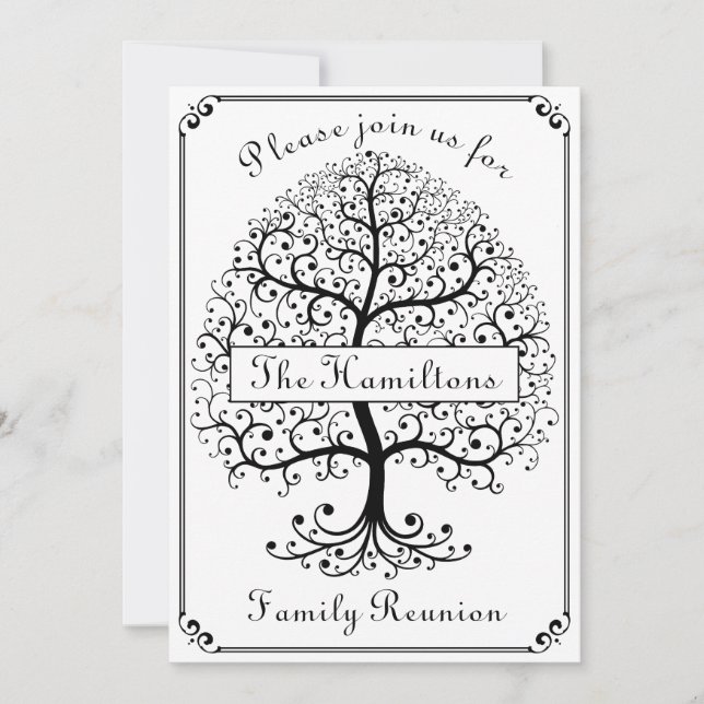 Familjeåterförening Träd Elegant Modern Simple Par Inbjudningar (Framsida)