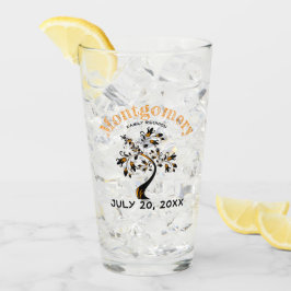 Familjeåterförening Trendig Orange Black Träd Glaskopp