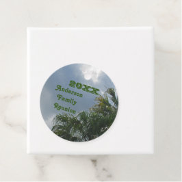 Familjeåterförening Tropical Handflatan Träd Beach Gåvor Etiketter