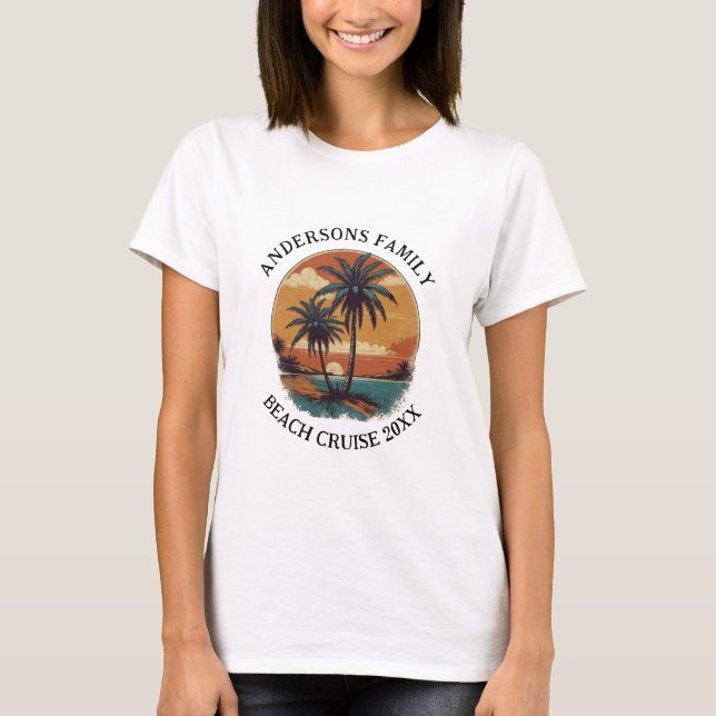 Familjeåterföreningen Beach Vacation Tropical Hand T Shirt (Framsida)