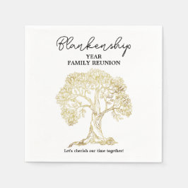 Familjeåterföreningen guld Träd Party Essential Pappersservett