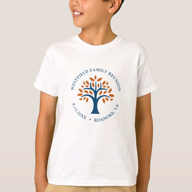 Familjeåterföreningsblått bock i modern familj Trä T Shirt (Framsida)