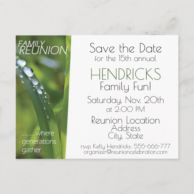 Familjeåterföreningsdesign. Vykort (Framsida)