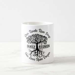 Familjeåterföreningsfamiljens Träd Heart-rötte Kaffemugg