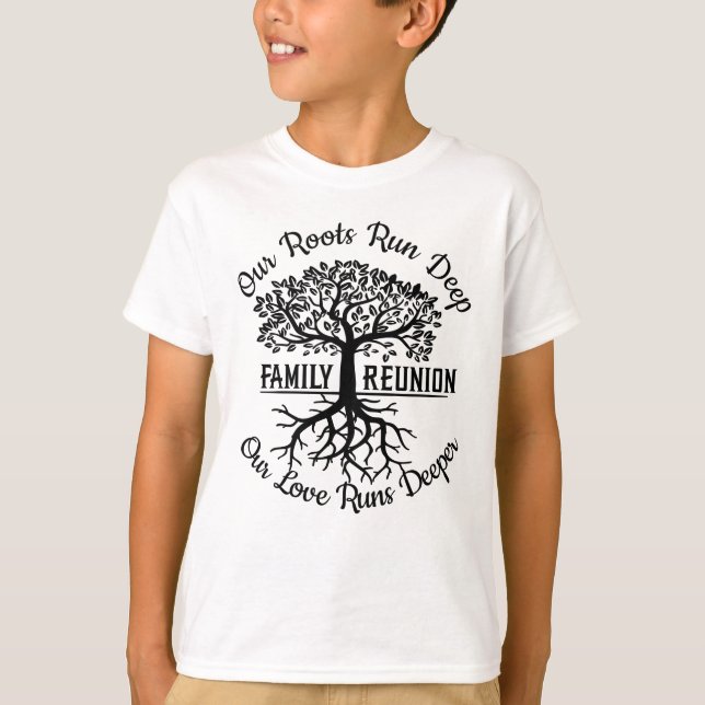 Familjeåterföreningsfamiljens Träd Heart-rötter T Shirt (Framsida)