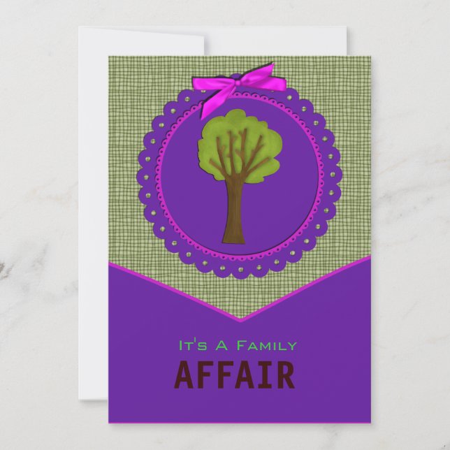 Familjeåterföreningsinbjudan för Träd Design Inbjudningar (Framsida)