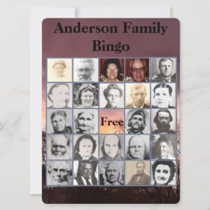 Familjeåterföreningsinbjudan och fotobingokort