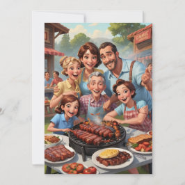 familjeåterföreningsinbjudningar Bbq-cookout Inbjudningar