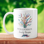 Familjeåterföreningskaffe för personlig Träd Mugg<br><div class="desc">Den här snyggten Family Reunion mugg har en färgstark mosaikfamilj träd. Anpassade enkelt med din familj namn. Eftersom vi skapar vår egen teckning kommer du inte att hitta just den här bilden från andra designers. Original Mosaic © Michele Davies.</div>