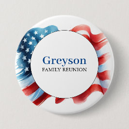Familjeåterföreningsknappar Red White och Blue The Knapp