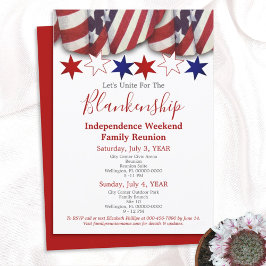 Familjeåterföreningsmall för patriotisk buntning inbjudningar