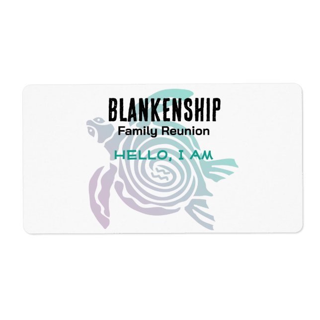 Familjeåterföreningsstamkonsten Turtle Pappra Namn Fraktsedel (Framsidan)