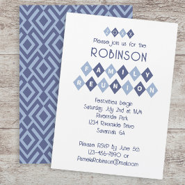 Familjeåterträff Anpassad Festfirande Kul Blå Inbjudningar