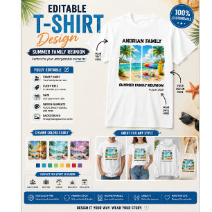 Familjeåterträff Anpassad - Sommar Familjeåterträf T Shirt