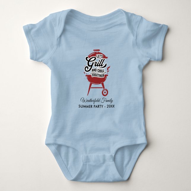 Familjeåterträff Årlig BBQ Sommarfest T Shirt (Framsida)