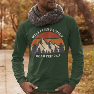 Familjeåterträff Road Trip Solnedgång Anpassad Lån T Shirt