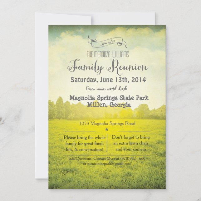 Familjeåterträffspark Invitation Inbjudningar (Framsida)