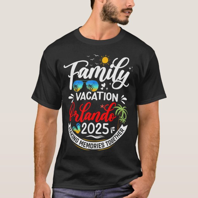 Familjeavacation Orlando 2025 Beach Sommaravacatio T Shirt (Framsida)