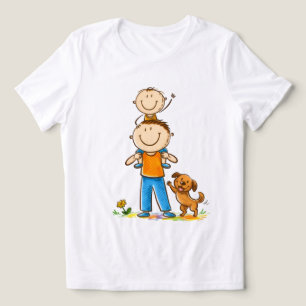 Familjeäventyr med hund minimalistisk t-shirt