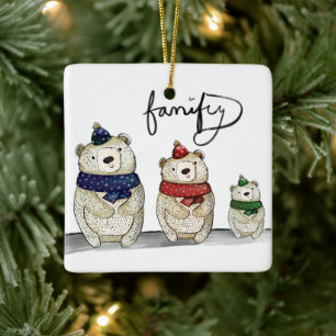 Familjeband Julgransprydnad Keramik