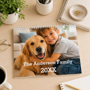 Familjebarn foto årliga minnen 2027 kalender