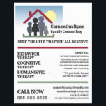 Familjebehandlingens utformning, psykoterapeut, te reklamblad<br><div class="desc">Familjebehandlingens utformning,  psykoterapeut,  behandlingsannonserande flygare vid Affärskortet Store.</div>