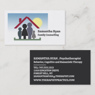 Familjebehandlingens utformning, psykoterapeut visitkort