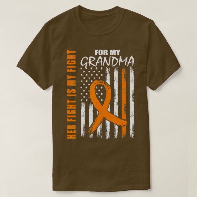 Familjebekämpning Grandma Leukemia Awareness Ameri T Shirt (Design framsida)