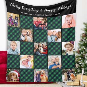 Familjebelagd Quilt Personlig Bild Collage Fleecefilt