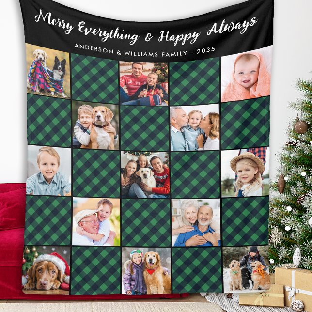 Familjebelagd Quilt Personlig Bild Collage Fleecefilt (Skapare uppladdad)