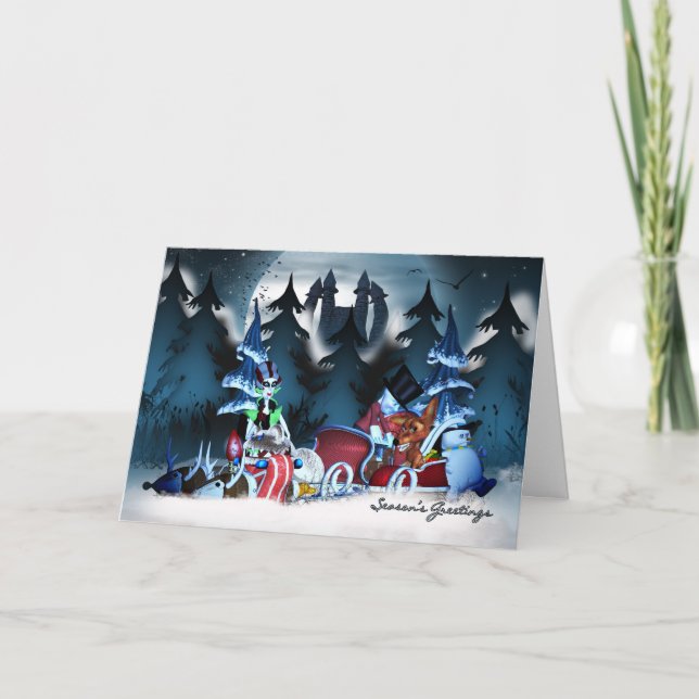 Familjebesök, Gott julkort Helgkort (Framsida)