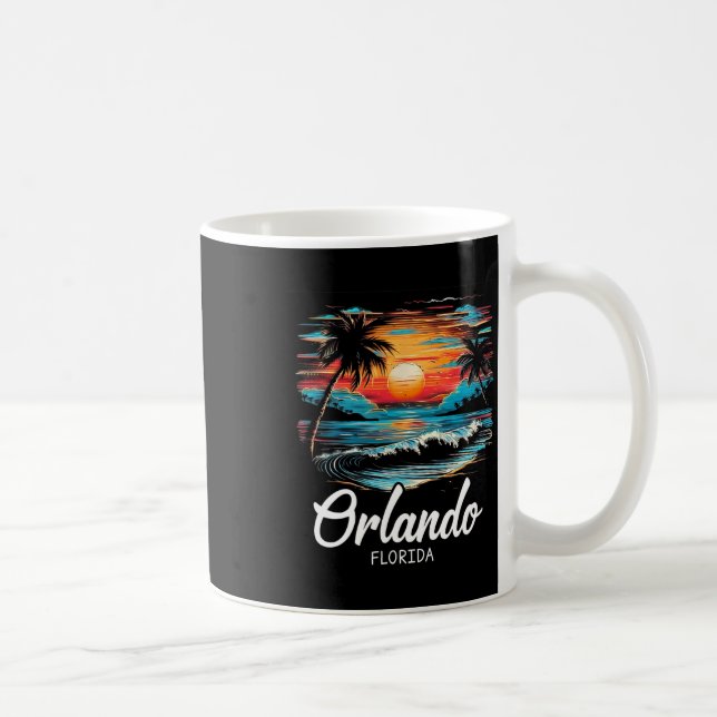 Familjebesök Retro Sunset Florida Orlando Kaffemugg (Höger)