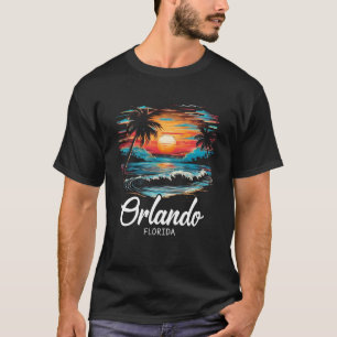 Familjebesök Retro Sunset Florida Orlando Shirt T