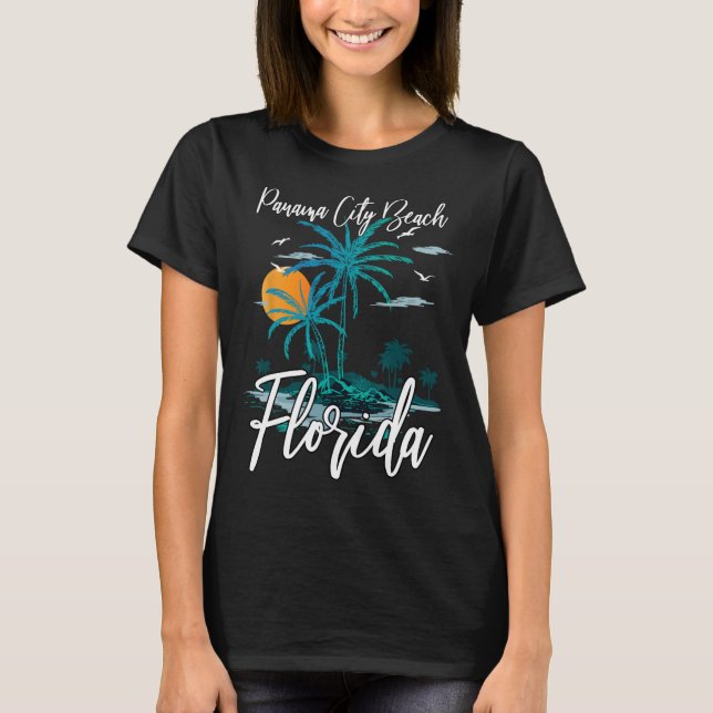 Familjebesök Retro Sunset Florida Panama City B T Shirt (Framsida)