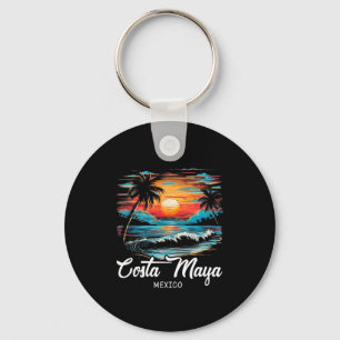 Familjebesök Retro Sunset Mexico Costa Maya Nyckelring