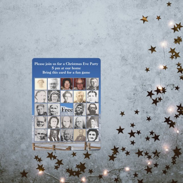 Familjebingokort med bergsfoto med Snö-hölje (Skapare uppladdad)