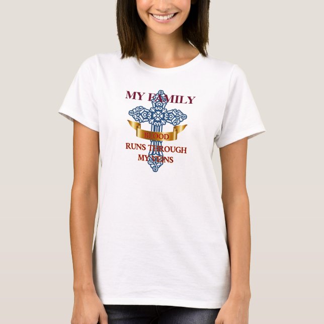 Familjeblod Rinner Genom Mina Ådror T Shirt (Framsida)